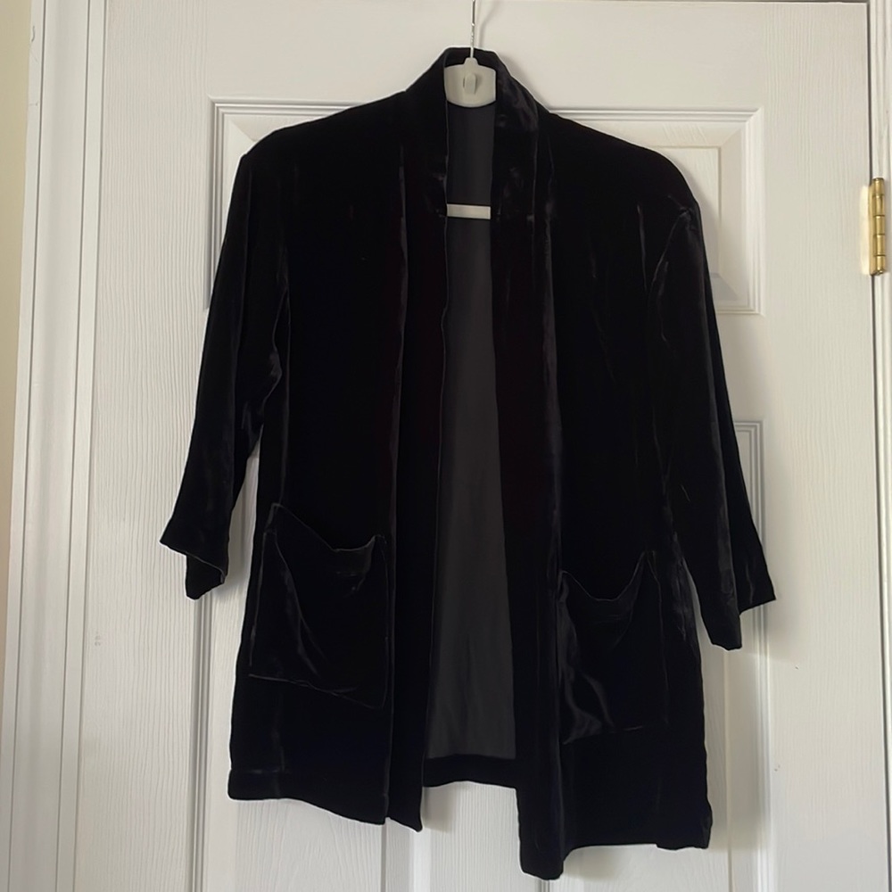 Eileen Fisher Black Velvet Jacket PP